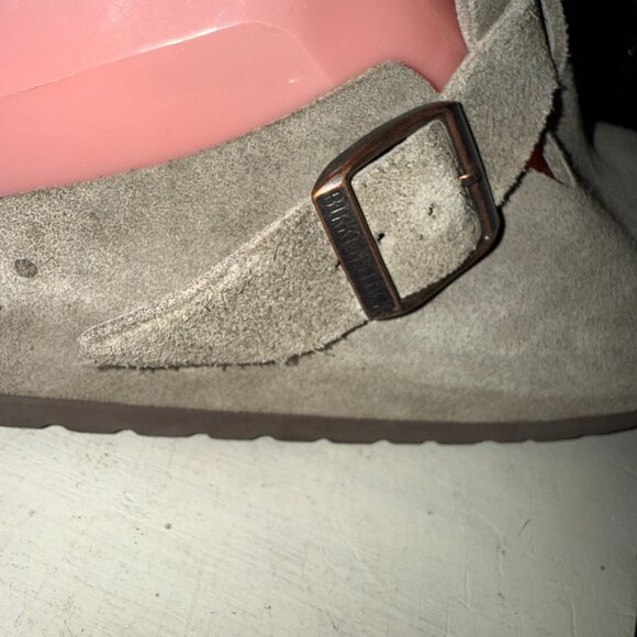 Birkenstock Boston Suede Soft Footbed Clogs Taupe  W US 8 EU 39 EUC Worn Once - Picture 5 of 14